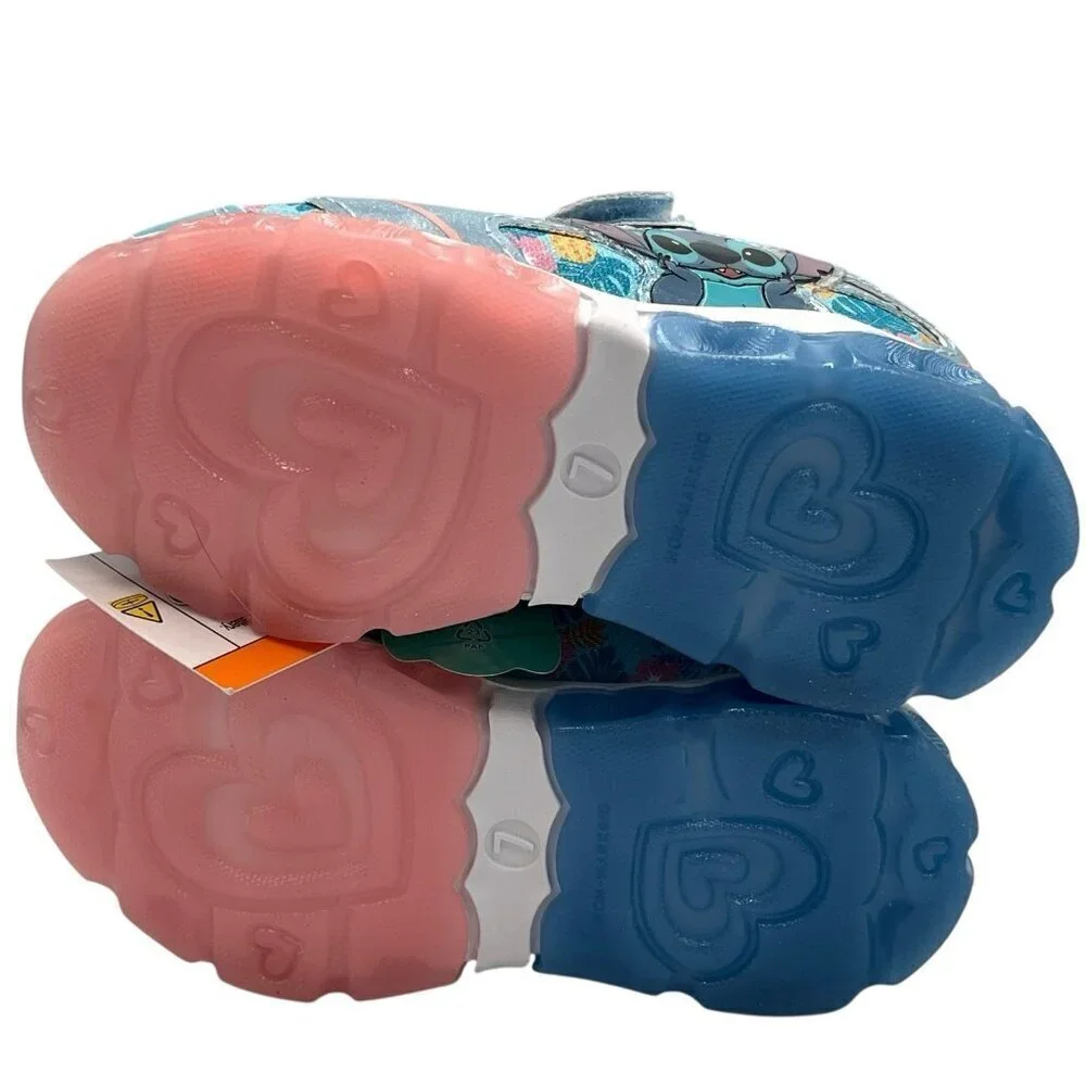 New Disney Lilo and Stitch Aloha Toddler Girl Light Up Sneakers Size 7 Shoes Box